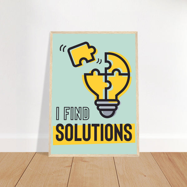 Solutions Wooden Framed Poster