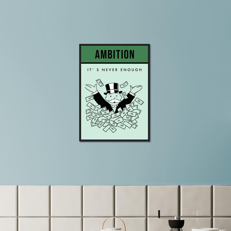 Ambition Wooden Framed Poster