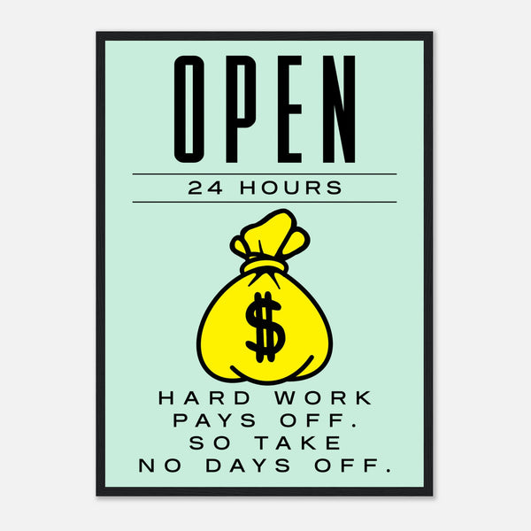 Work Ethic Motivation Framed Poster | Millionaire Mindset Artwork
