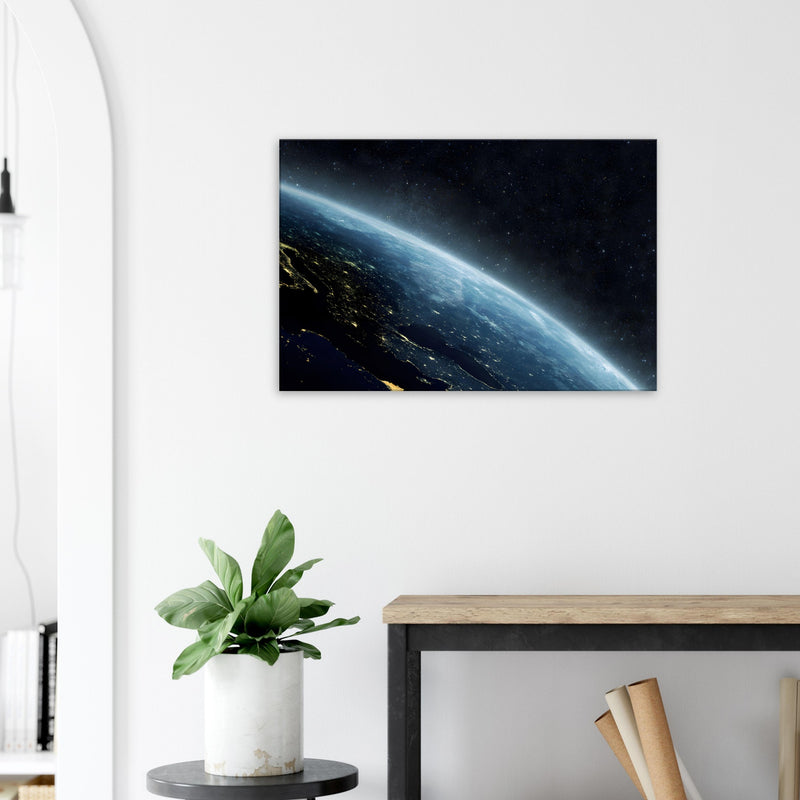 Earth From Space Canvas Print | Space Art| Millionaire Mindset Artwork