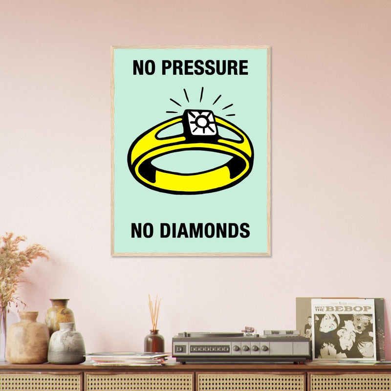 No Pressure Wooden Framed Poster