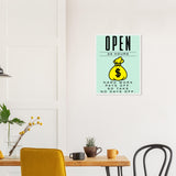 Open Wooden Framed Poster