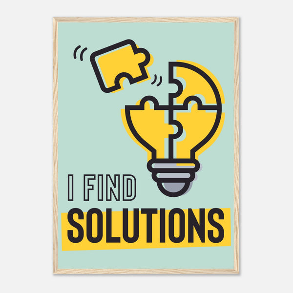 Solutions Wooden Framed Poster