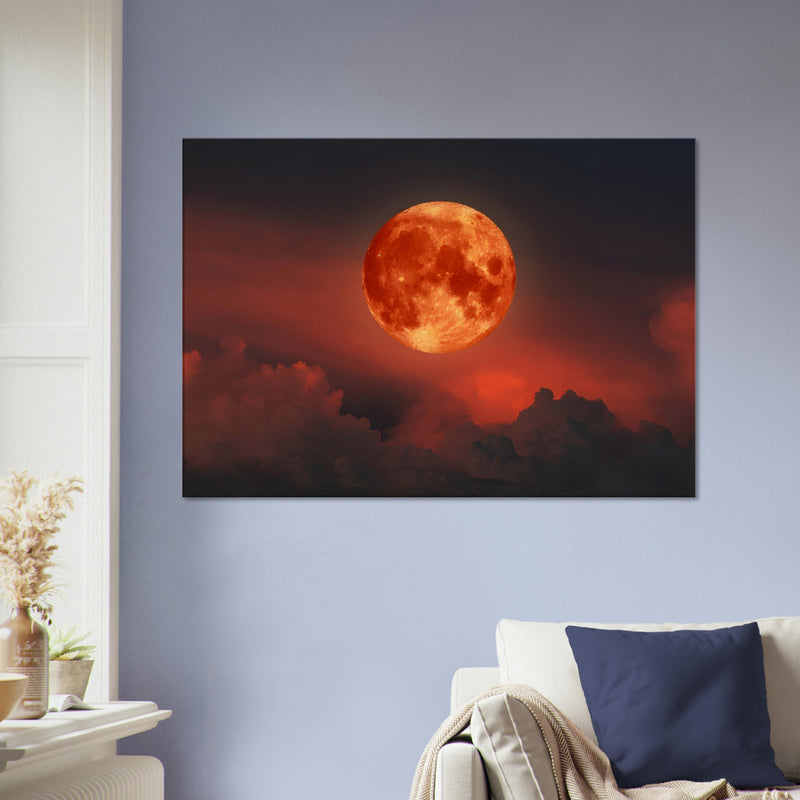 Blood Moon Canvas Art | Red Moon Print | Millionaire Mindset Artwork