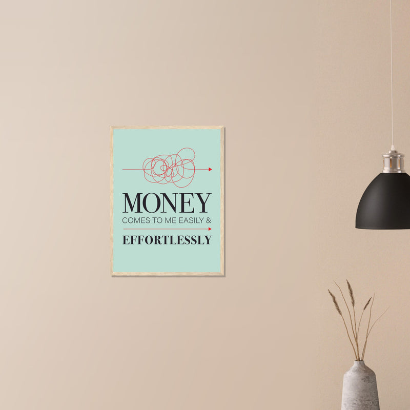 Money Wooden Framed Poster