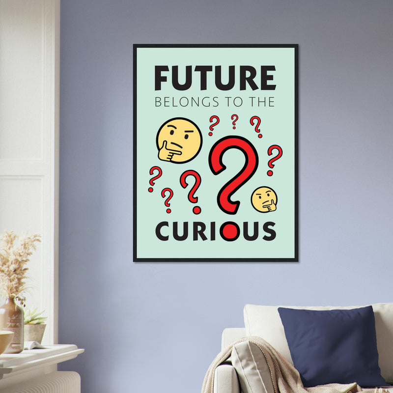 Curious Wooden Framed Poster