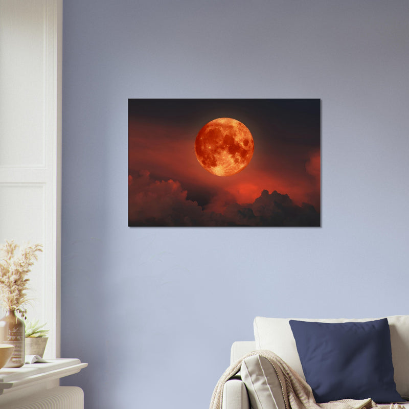 Blood Moon Canvas Art | Red Moon Print | Millionaire Mindset Artwork