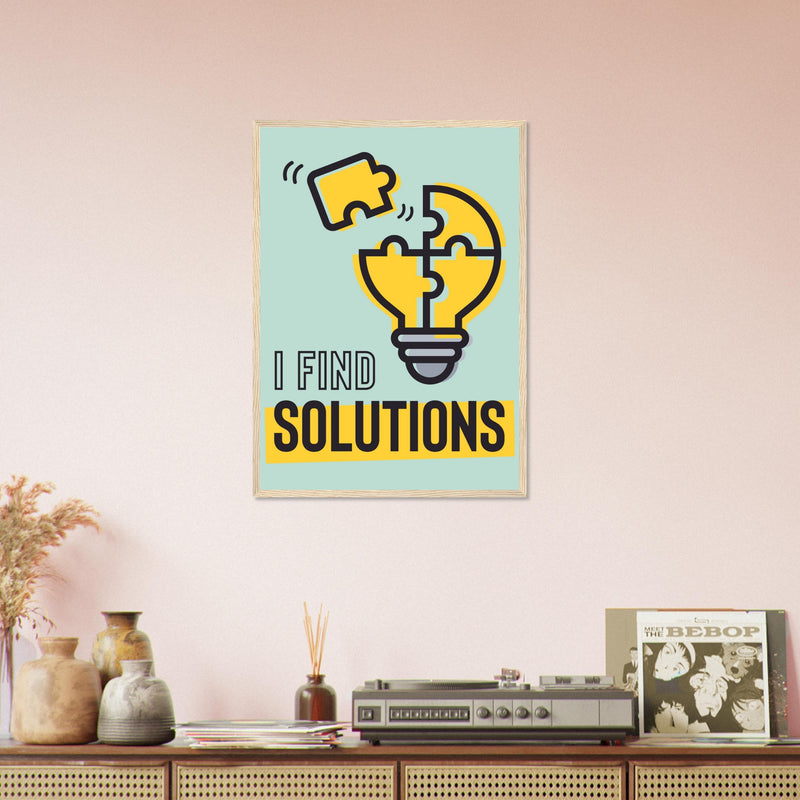 Solutions Wooden Framed Poster