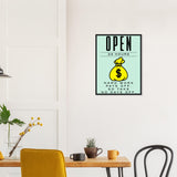 Open Wooden Framed Poster