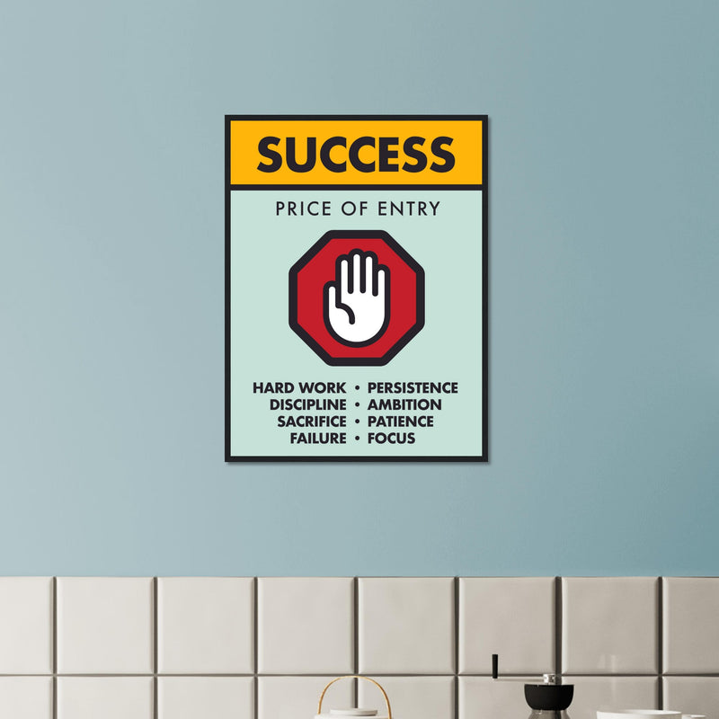 Success Wooden Framed Poster