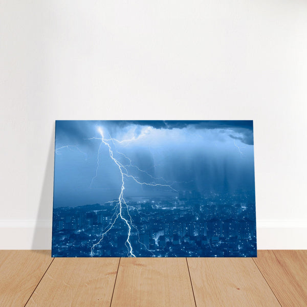 Lightning City Canvas Art Print | Millionaire Mindset Artwork