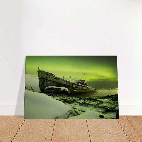 Wall Art Northern Lights | Boat Canvas | Millionaire Mindset Artwork