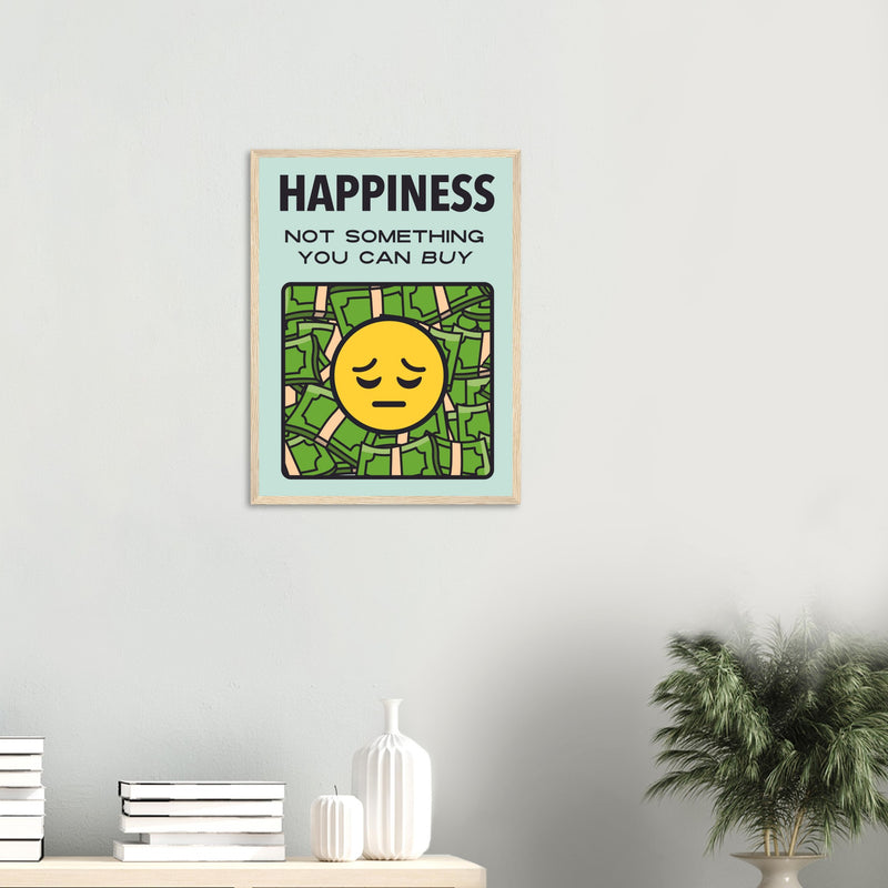 Happiness Wooden Framed Poster