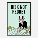 No Regrets Risk-Taking Framed Poster | Millionaire Mindset Artwork