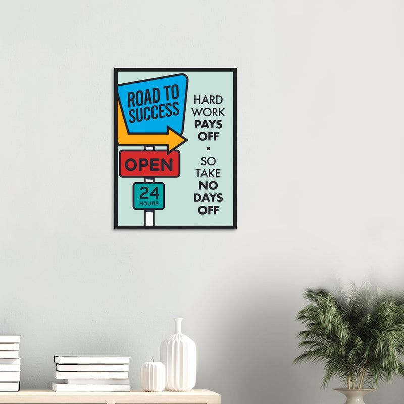 Success Wooden Framed Poster