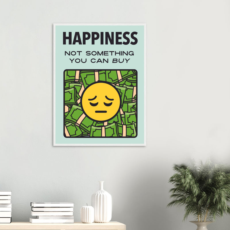 Inspirational Happiness Quote Poster | Millionaire Mindset Artwork