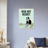 No Regrets Risk-Taking Framed Poster | Millionaire Mindset Artwork