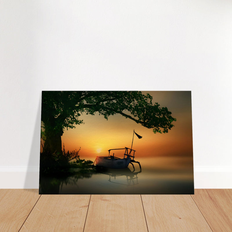 Boat Sunset Canvas Print | Sunset Art | Millionaire Mindset Artwork