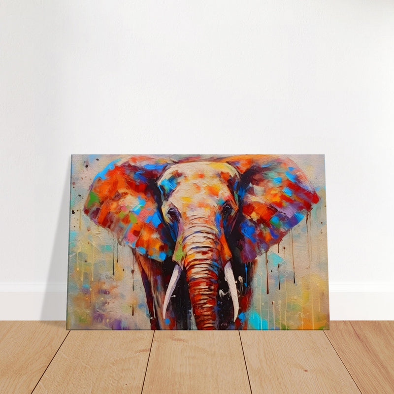 Colorful Elephant Wall Art Canvas Print | Millionaire Mindset Artwork