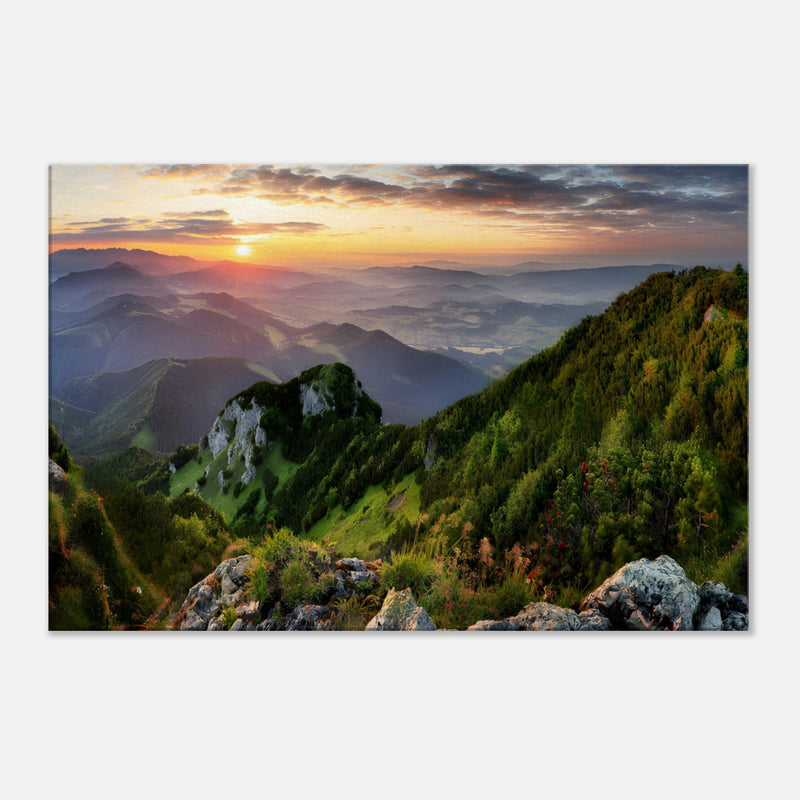 Mountain at Sunset Canvas Art Print | Millionaire Mindset Artwork