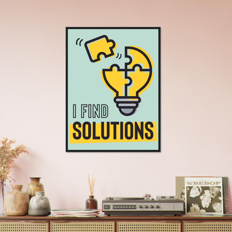 Solutions Wooden Framed Poster