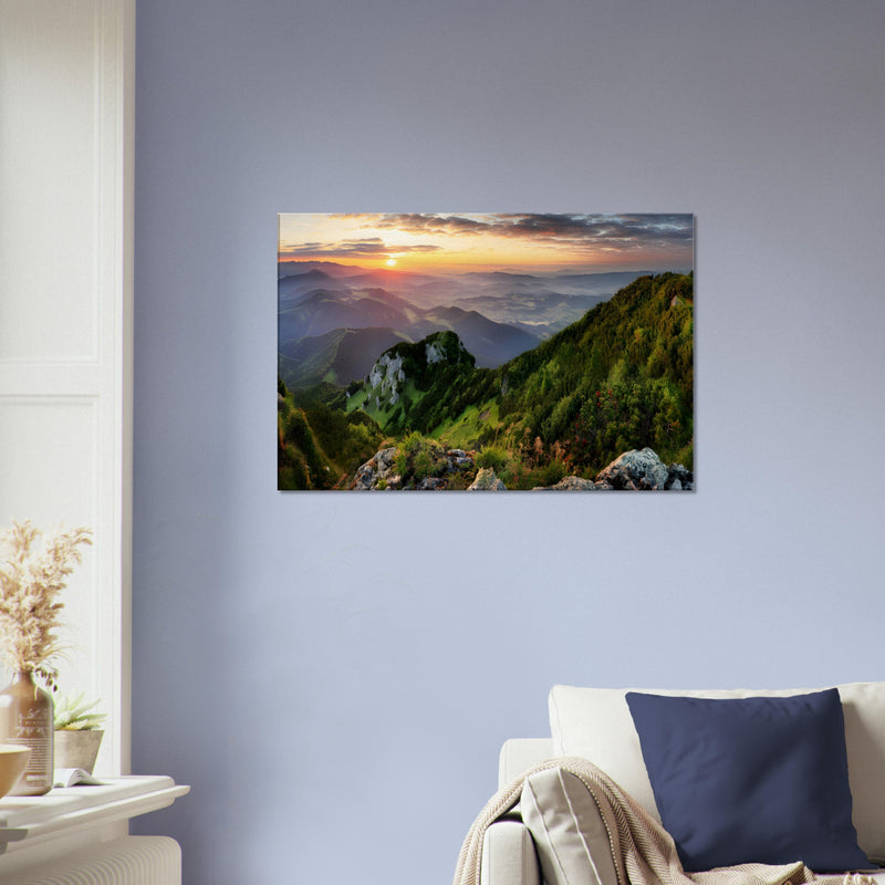 Mountain at Sunset Canvas Art Print | Millionaire Mindset Artwork