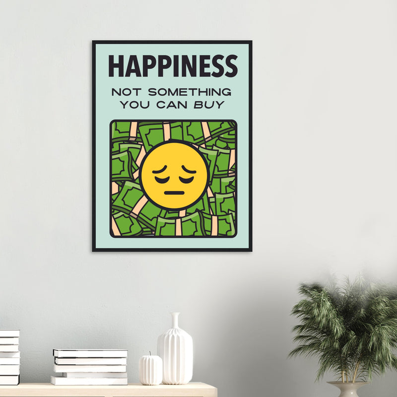 Happiness Wooden Framed Poster