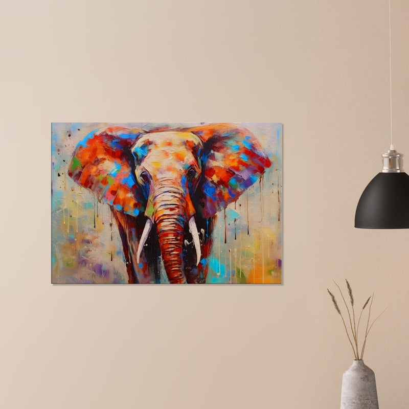 Colorful Elephant Wall Art Canvas Print | Millionaire Mindset Artwork