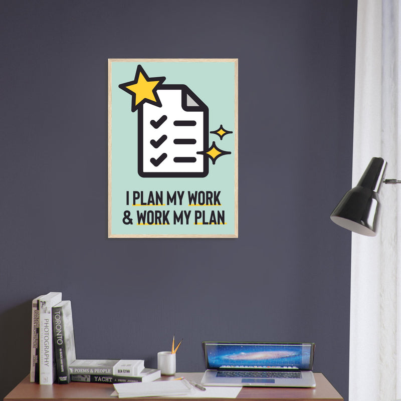 Plan Wooden Framed Poster