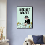 No Regrets Risk-Taking Framed Poster | Millionaire Mindset Artwork