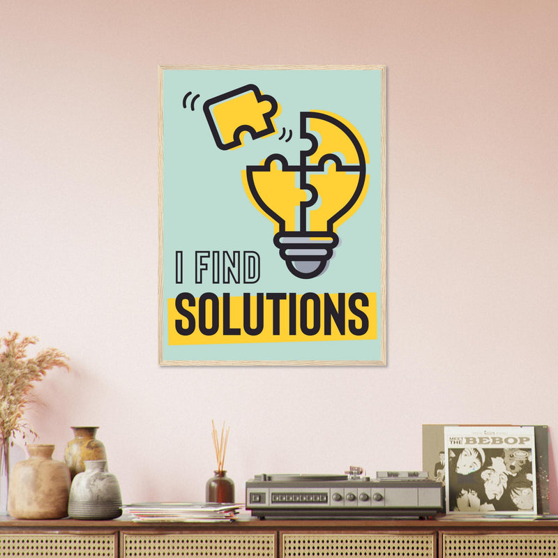 Solutions Wooden Framed Poster