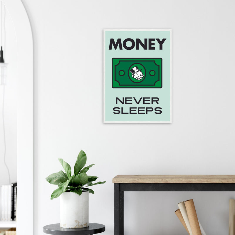 Money Wooden Framed Poster