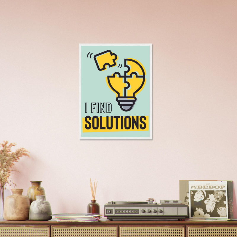 Solutions Wooden Framed Poster