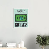 Abundant World Artwork Wooden Poster | Millionaire Mindset Artwork