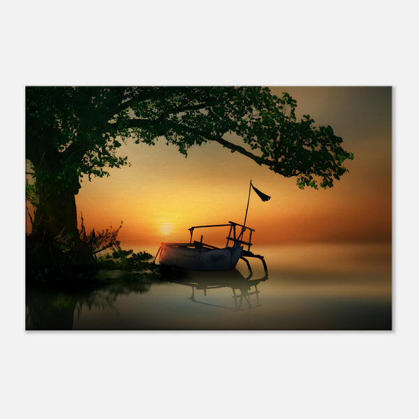Boat Sunset Canvas Print | Sunset Art | Millionaire Mindset Artwork