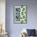 No Risk Wooden Framed Poster