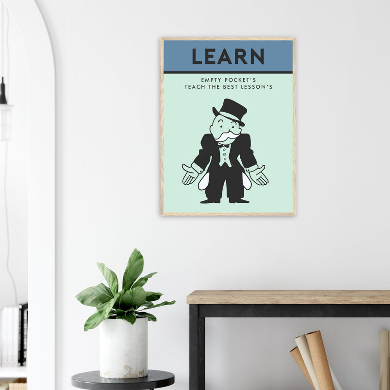 Learn Wooden Framed Poster