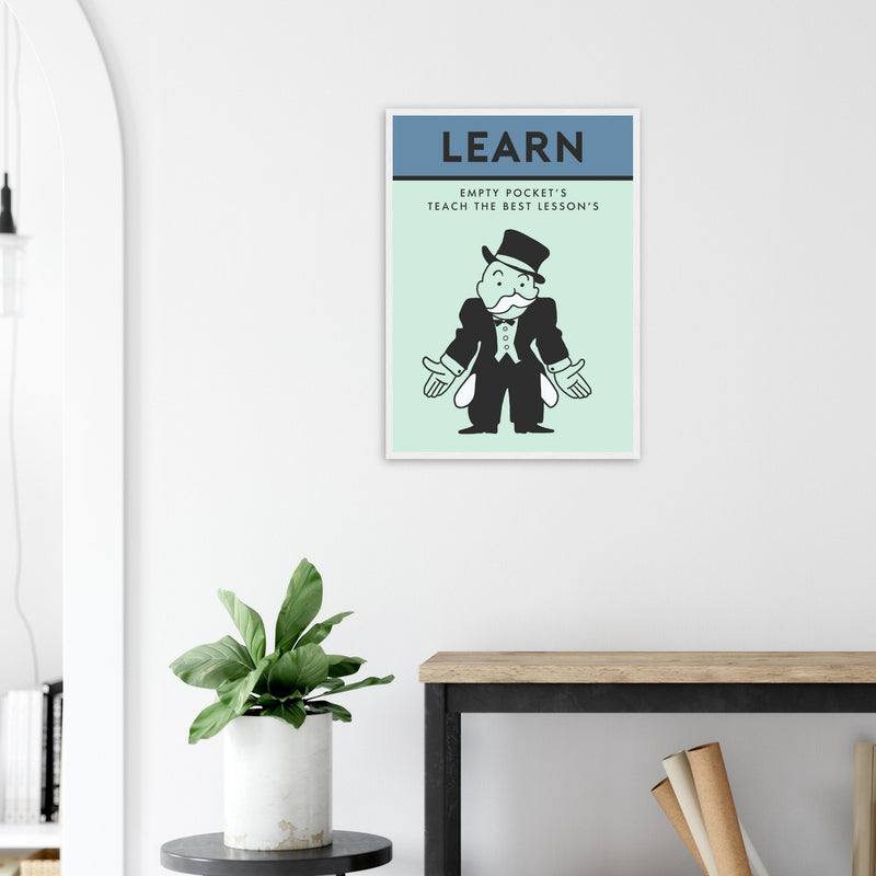 Learn Wooden Framed Poster