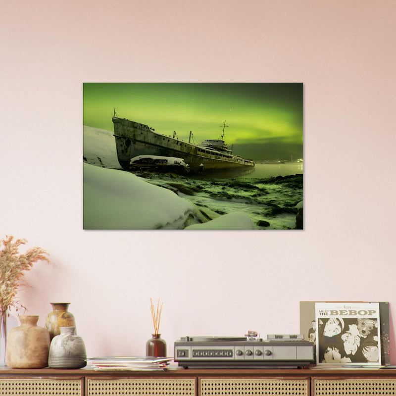 Wall Art Northern Lights | Boat Canvas | Millionaire Mindset Artwork