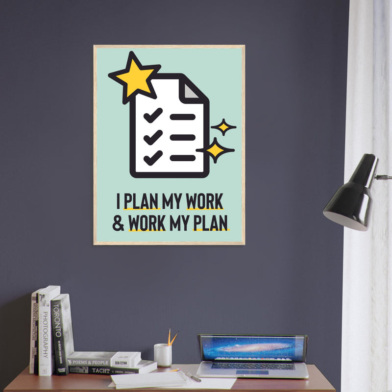 Plan Wooden Framed Poster