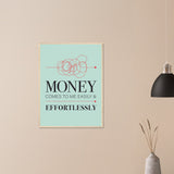 Money Wooden Framed Poster