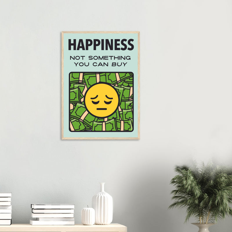 Happiness Wooden Framed Poster