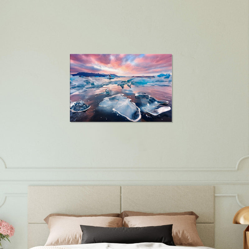 Landscape Wall Art |Icebergs Canvas Print| Millionaire Mindset Artwork