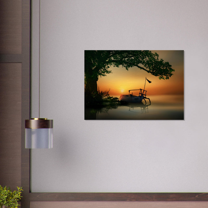 Boat Sunset Canvas Print | Sunset Art | Millionaire Mindset Artwork