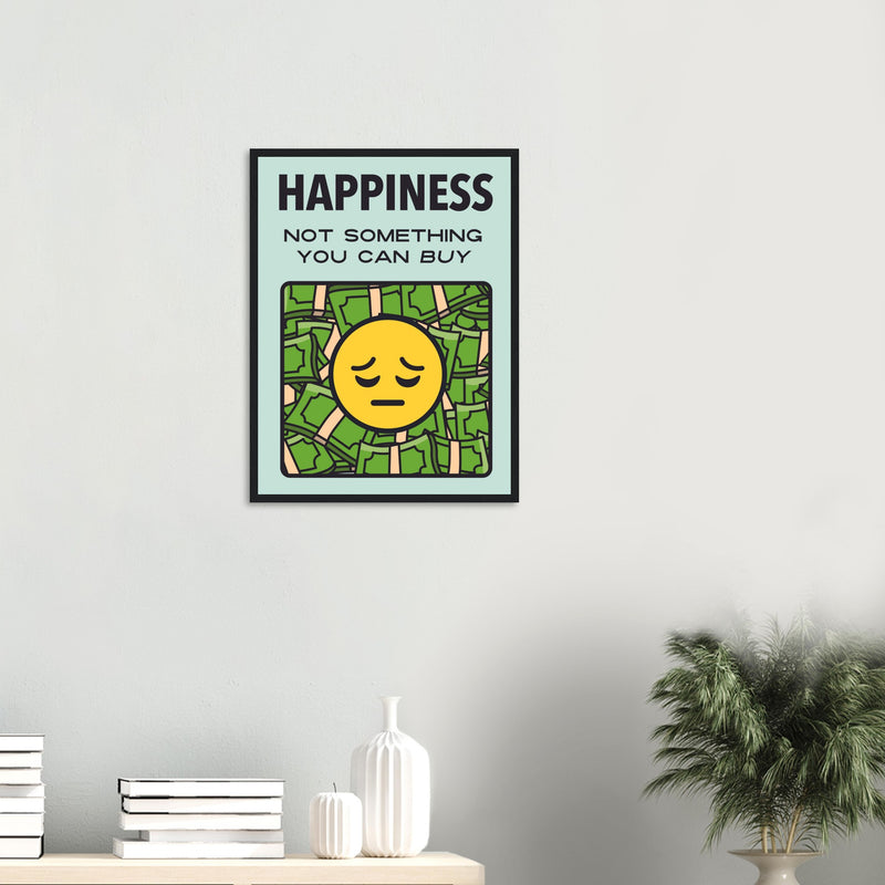 Happiness Wooden Framed Poster