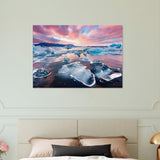 Landscape Wall Art |Icebergs Canvas Print| Millionaire Mindset Artwork