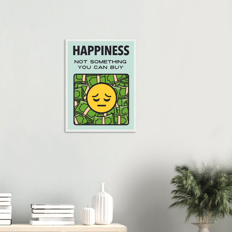 Inspirational Happiness Quote Poster | Millionaire Mindset Artwork