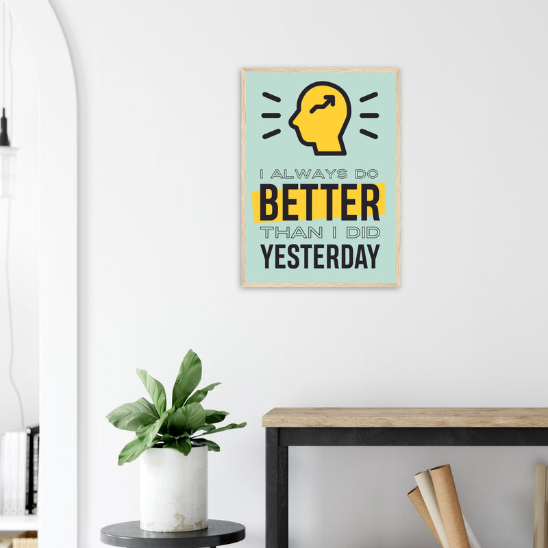 Personal Growth Wooden Framed Poster | Millionaire Mindset Artwork