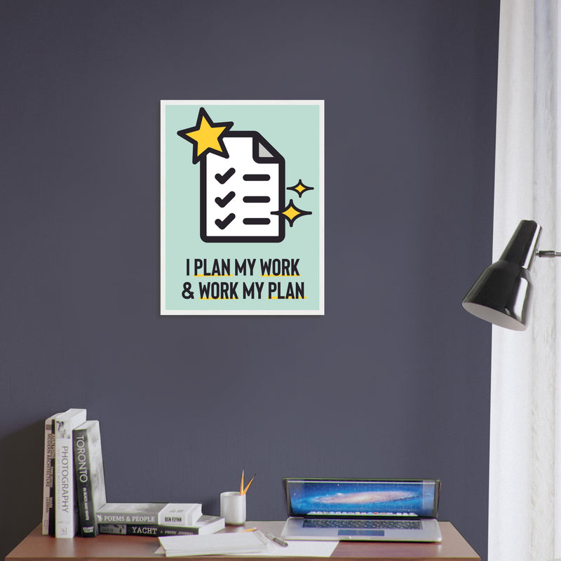 Plan Wooden Framed Poster