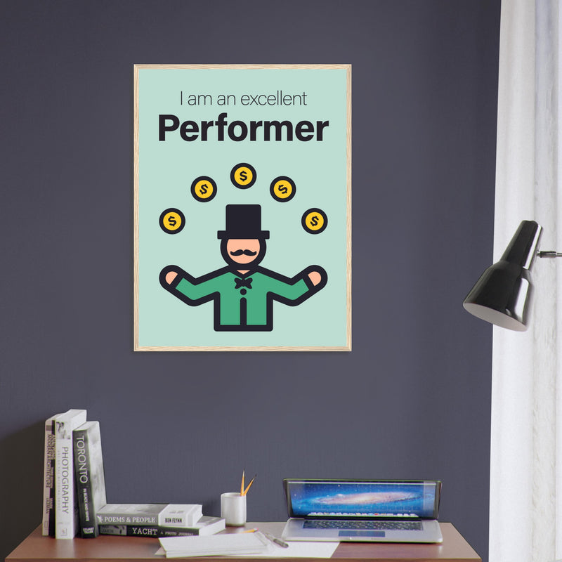 Performer Wooden Framed Poster